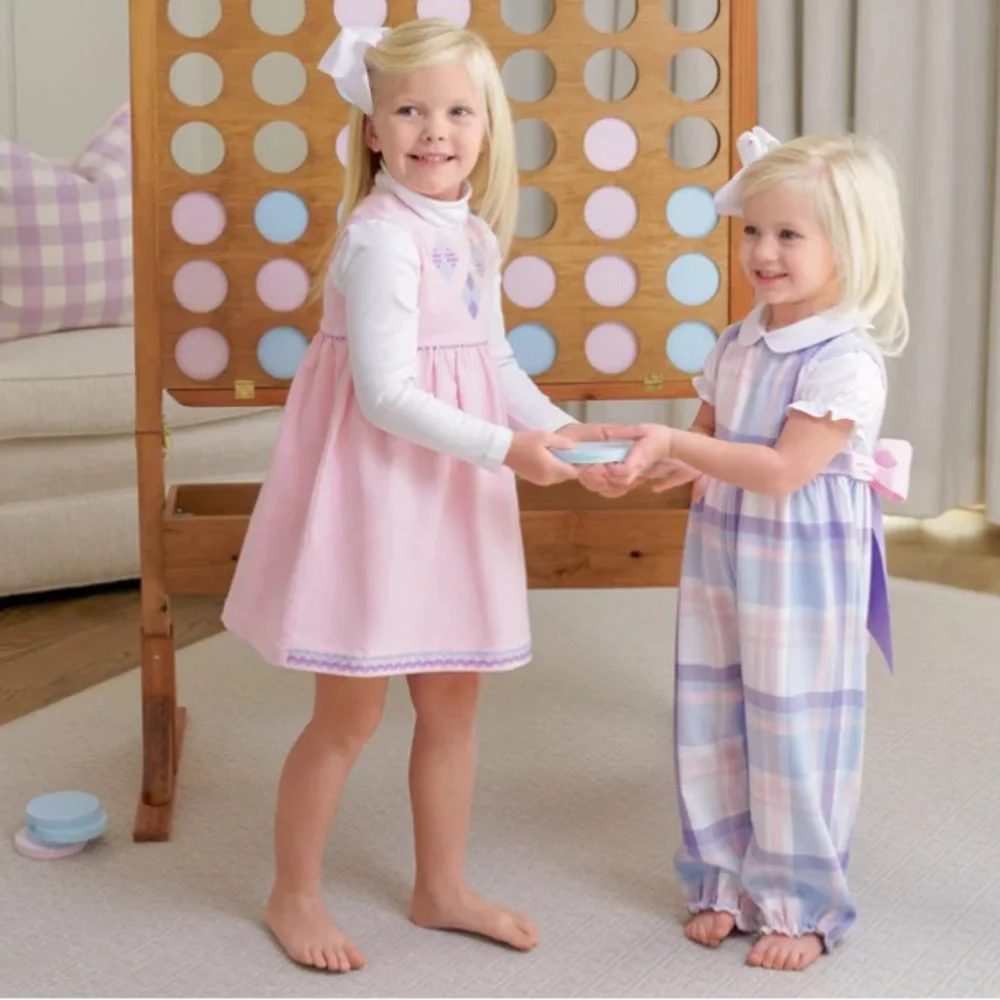 Beaufort Bonnet TBBC Rebecca Romper Palm Beach Pink Plaid & Palisades Purple 2T